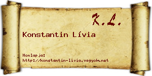 Konstantin Lívia névjegykártya